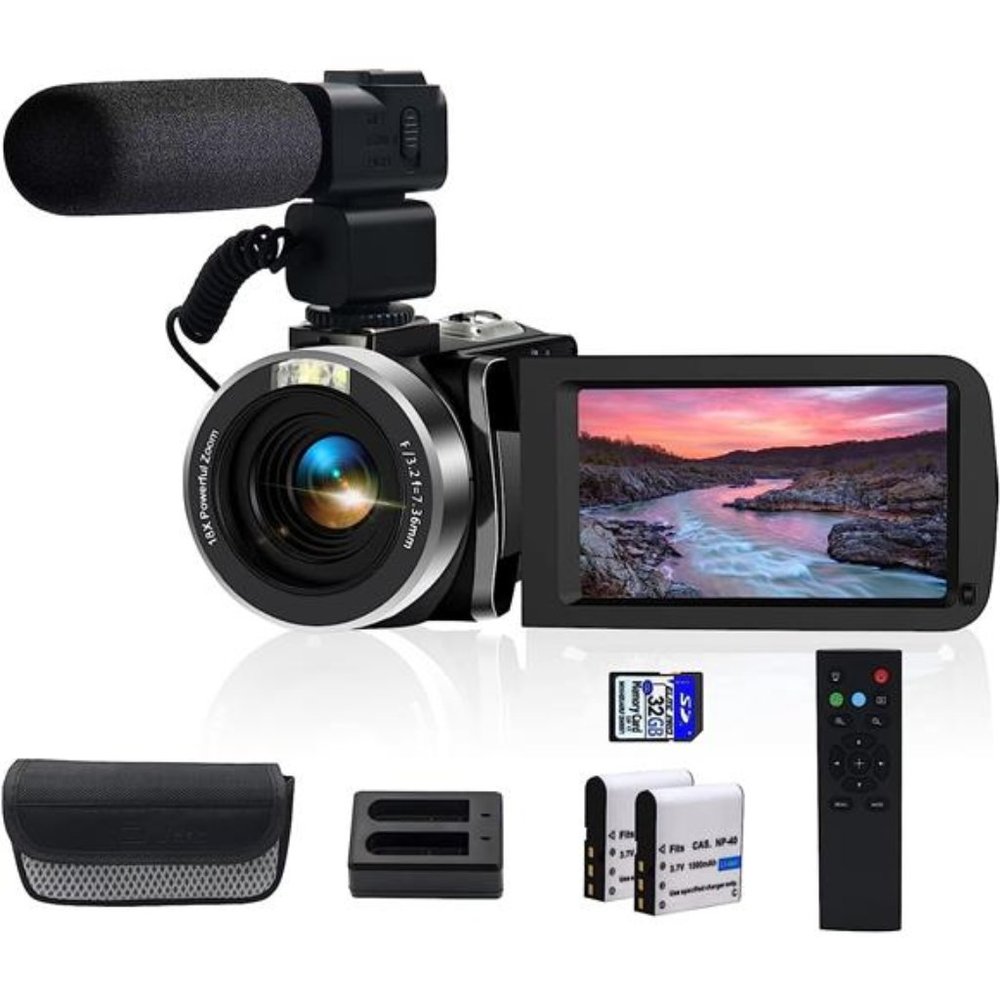 4K Video Camera Camcorder with 3" Touch Screen